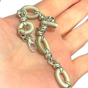 Sterling silver heavy link solid bracelet